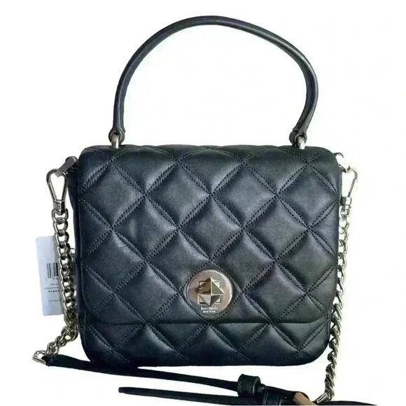 Kate Spade Natalia Quilted Leather Square Crossbody in Black NWT - Picture 3 of 9